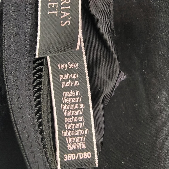 Victoria's Secret Bra 36D Very Sexy Push-Up Bralette Halter Removable Lace Black - Picture 3 of 11
